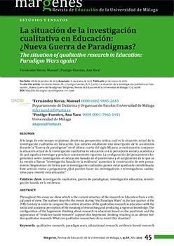 La situación de la investigación cualitativa en Educación: ¿Guerra de paradigmas de nuevo?